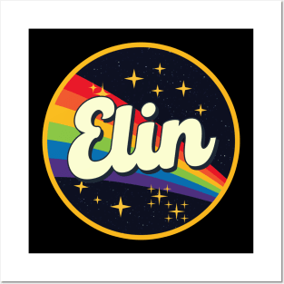 Elin // Rainbow In Space Vintage Style Posters and Art